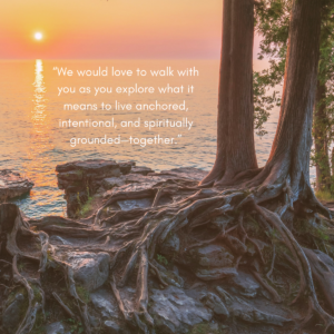 Tree roots by the water symbolizing women becoming spiritually grounded in community